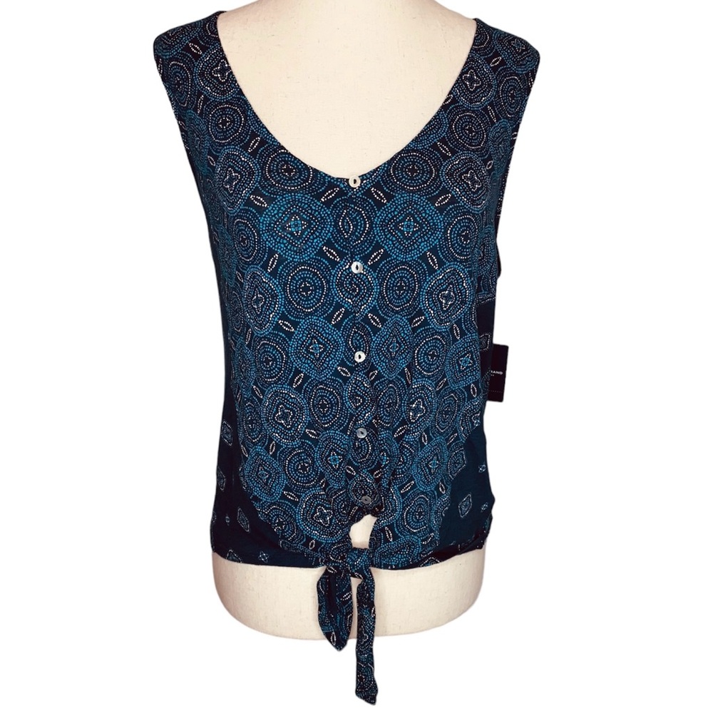 NWT Lucky Brand  navy blue sleeveless top, sz S